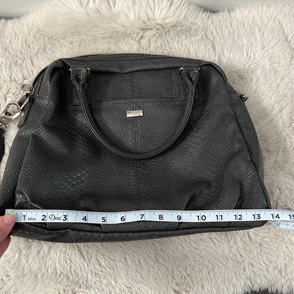 Jewell Thirty-One Large Tote Purse Shoulder Bag Gray Snakeskin Vegan Leather - Picture 6 of 7